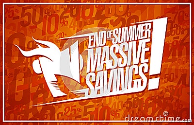 End of summer massive savings banner Vector Illustration