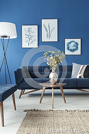 End table and sofa in living room Stock Photo