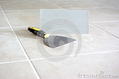End of tiling Stock Photo