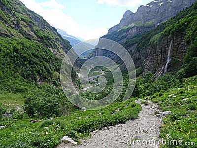 At the end of the trail in the Cirque of Fer a Cheval Stock Photo