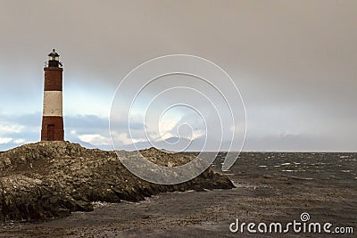 End of the World Lighthouse. Ushuaia. Argentina. Lighthouse. les eclaireurs Stock Photo