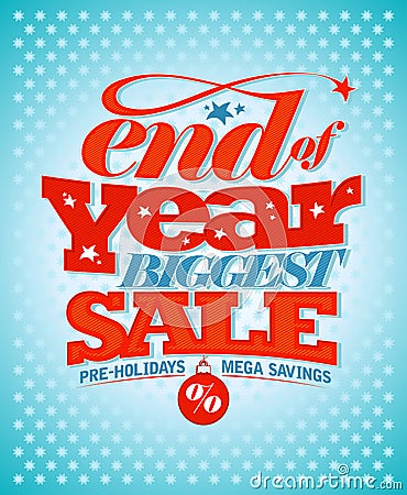 End of year pre-holidays sale. Vector Illustration