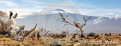 Endangered African Animals Web Banner Stock Photo