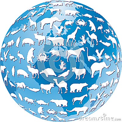 Endangered animals global Vector Illustration