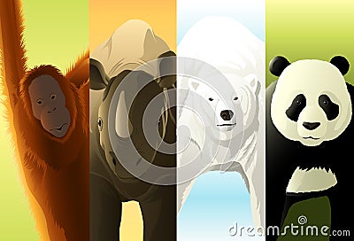 Endangered Species Vector Illustration