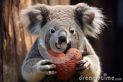 Endearing Cute love koala. Generate Ai Stock Photo