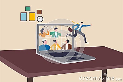 Ending COVID-19 lockdown, people back to work in the office, end remote working and return to work face to face concept, Vector Illustration