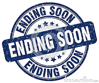 ending soon blue stamp Vector Illustration