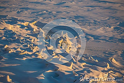 Endless Antarctic snowfields Stock Photo