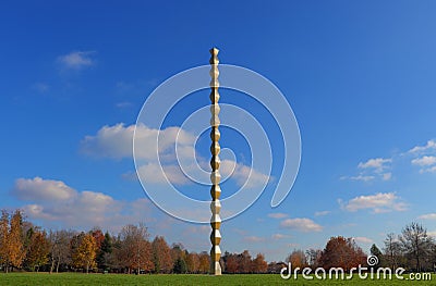 Endless Column of Infinite Beauty. Constantin Brancusi genious artwork. Editorial Stock Photo