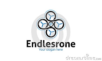 Endless drone logo template Vector Illustration