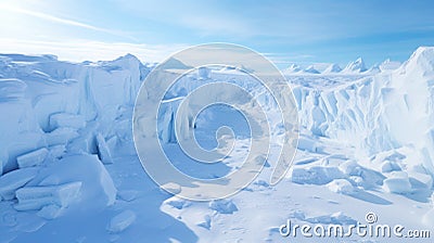 Pristine beauty of the Antarctic ice labyrinth Stock Photo