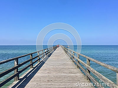 An endless jetty into the sea Zingst, Germany Stock Photo