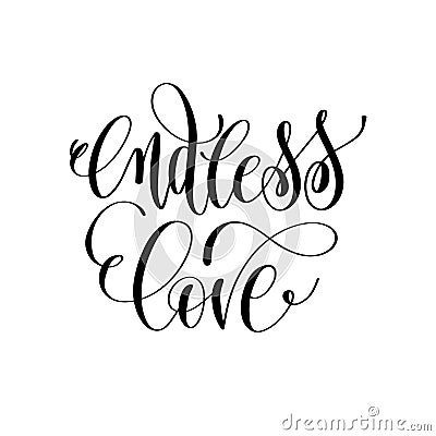 Endless love - hand lettering romantic quote Vector Illustration