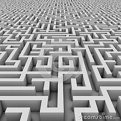 Endless maze 3d illustration Cartoon Illustration