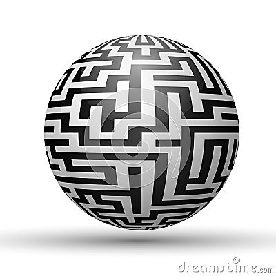 Endless maze with spherical shape Vector Illustration