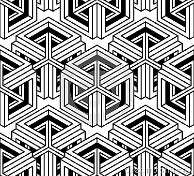 Endless monochrome symmetric pattern, graphic design. Geometric Vector Illustration