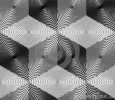 Endless monochrome symmetric pattern, graphic design. Geometric Vector Illustration