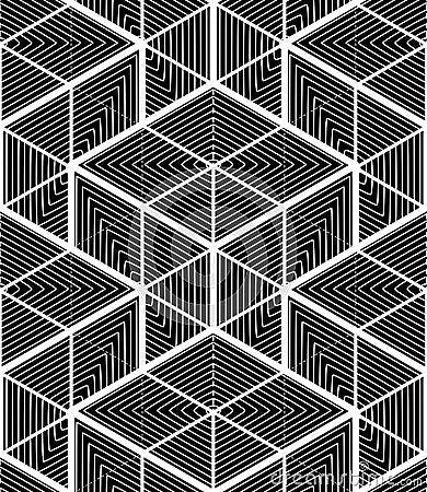 Endless monochrome symmetric pattern, graphic design. Geometric Vector Illustration