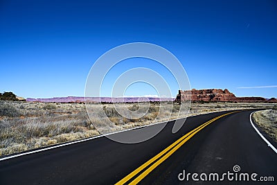 Endless road in Utah, canyon lands nation park Stock Photo