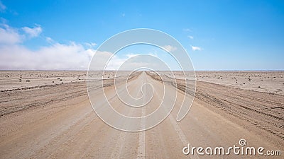 Endless roads at Skeleton Coast, Namibia. Stock Photo
