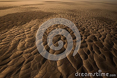 Endless sandy wasteland. Generate AI Stock Photo