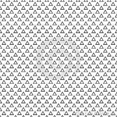 Endless texture made of equilateral black triangles on white background Vector Illustration