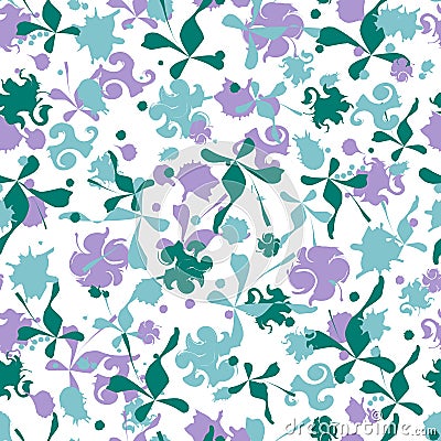 Seamless pattern with vector flowers ornament tile. Vector Illustration