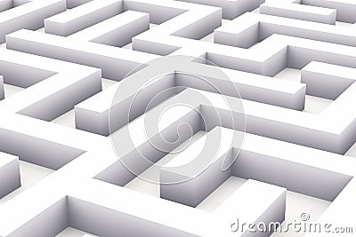 Endless white labyrinth Stock Photo