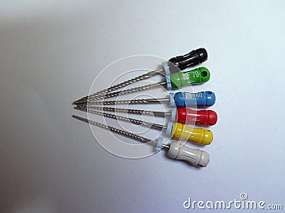 Endodontic files, odontology Stock Photo