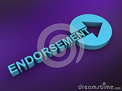 endorsement word on purple Stock Photo