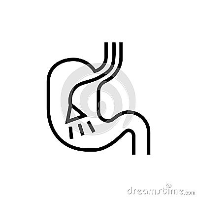 Endoscopy icon. Medical stomach vector illustration. Editable stroke. Vector Illustration