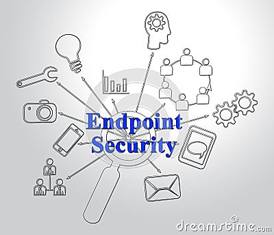 Endpoint Security Safe System Protection 2d Illustration Stock Photo