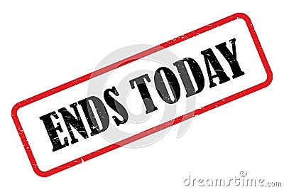 Ends today heading Stock Photo