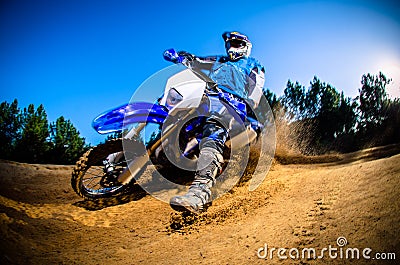 Enduro bike rider Stock Photo