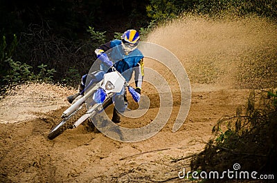 Enduro bike rider Stock Photo