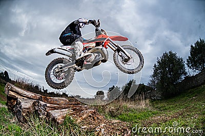 Enduro bike rider Stock Photo