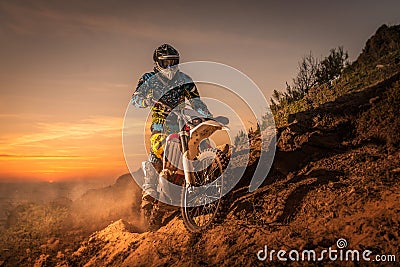 Enduro bike rider Stock Photo