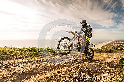 Enduro bike rider Stock Photo