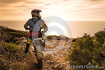 Enduro bike rider Stock Photo