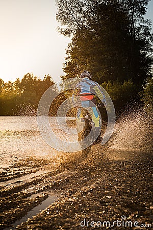 Enduro bike rider Stock Photo