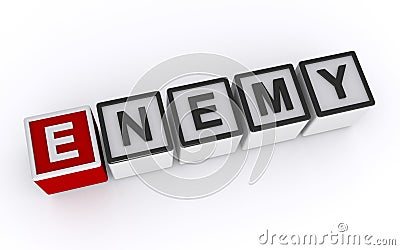 enemy word block on white Stock Photo