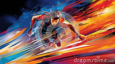 energetic abstract sport background Cartoon Illustration