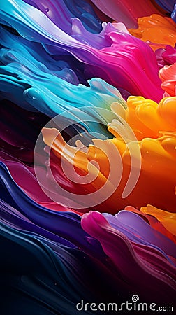 Energetic abstraction dynamic colorful shapes compose a lively and captivating background Stock Photo