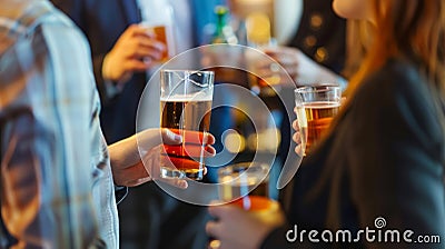 Energetic Networking Event: Business Professionals in Action. Generative AI Stock Photo