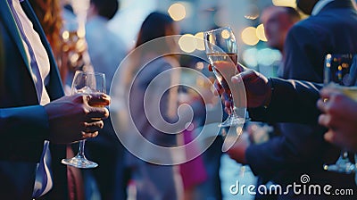 Energetic Networking Event: Business Professionals in Action. Generative AI Stock Photo