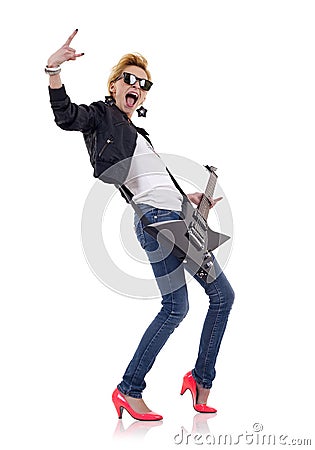 Energic rock star Stock Photo