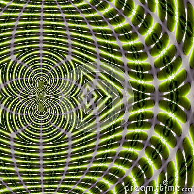 Energy background, fractal magnetic field lines in going green color, Abstract Scientific pattern Stock Photo