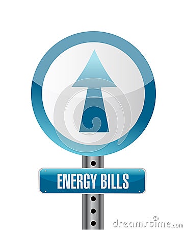 Energy bills road sign illustration design Cartoon Illustration