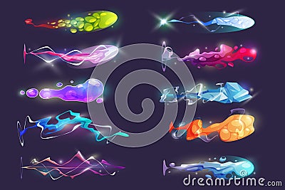 Energy blast or laser shot gun effects Vector Illustration